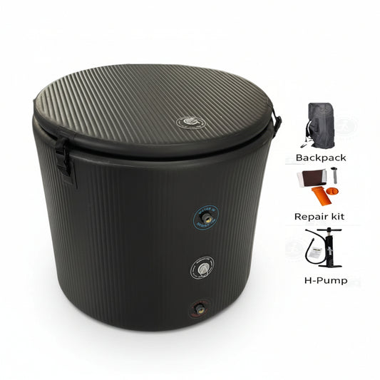 Pro Elite Recovery 90cm Ice Pod | Inflatable Cold Plunge Tub | 480L | For Athletes | Includes Protective Cover